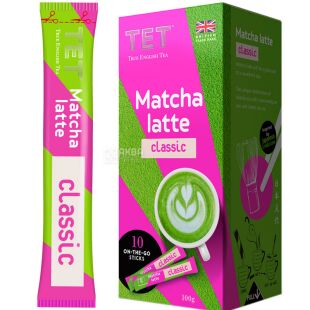 ТЕТ Matcha Latte Classic, 10 шт., х 10 г, ТЕТ, Чай Матча Лате, класичний
