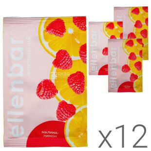 Ellenbar, Упаковка 12 шт. х 50 г, Елленбар, фруктовий чай-концентрат, малиновий лимон