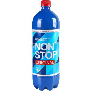 Non Stop Energy Original, 0.75 л, Нон Стоп Энерджи, Энергетический напиток, сильногазированный, ПЭТ