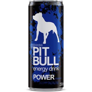 Pit Bull Power, 250 мл, Пит Буль, Напиток энергетический классический, ж/б