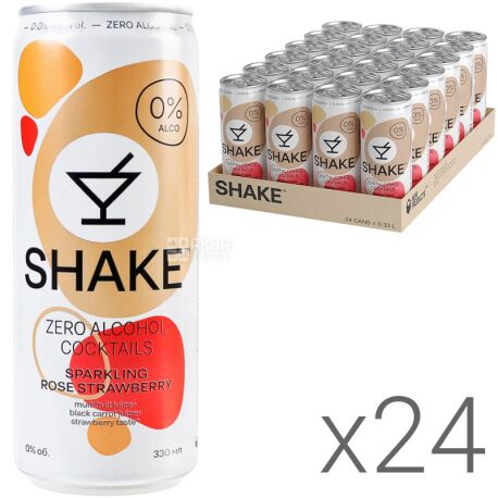 Shake Sparkling Strawberry, Упаковка 24 шт. х 330 мл, Шейк
