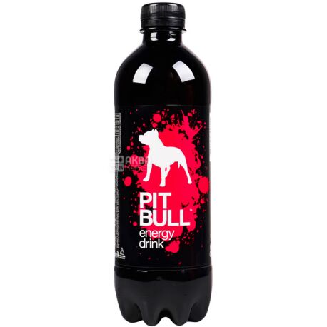 Pit Bull, 0,5 л, Пит Буль, Напиток энергетический со вкусом яблока, сильногазированный, ПЭТ