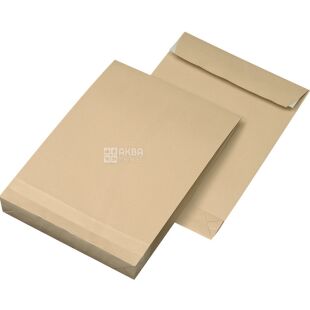 Kuvert, Конверт SKL C4 (0+0), крафт, 10 шт., бічний, 125 г/м2, з відривною стрічкою