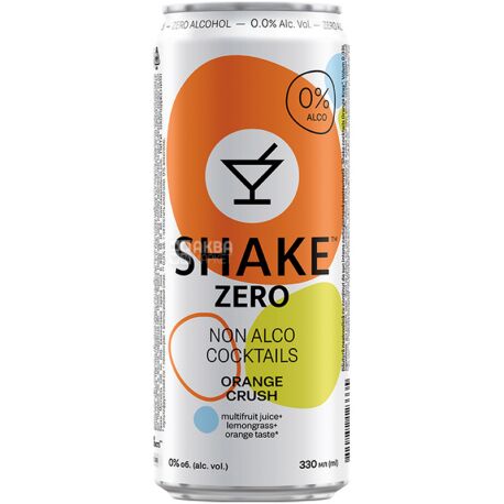 Shake Orange Crush Zero, 330 ml, Shake, Non-alcoholic drink with