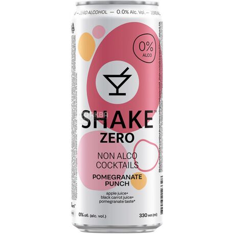 Shake Pomegranate Punch Zero, 0,33 л, Напиток газированный