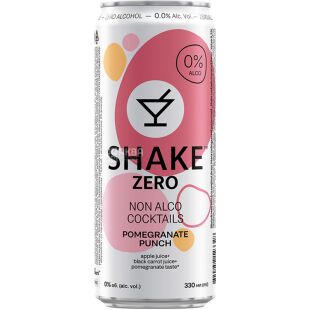 Shake Pomegranate Punch Zero, 0,33 л, Напій газований Гранатовий пунш Шейк, ж/б