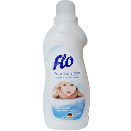 Flo Pure Sensitive, 1 л, Кондиционер для детских вещей и людей с чувствительной кожей