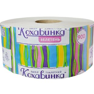 Кохавинка, 1 рул., Туалетная бумага макулатурная, однослойная, 150 м, 900 отрывов, 90х166 мм, на втулке