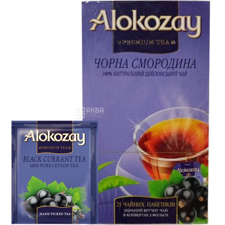 Alokozay, 25 шт. х 2 г, Алокозай, Чай черный с черной смородиной