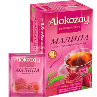 Alokozay, 25 шт. х 2 г, Алокозай, Чай черный с малиной 