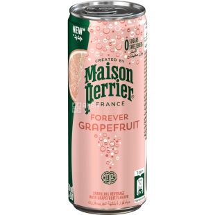 Maison Perrier Forever Grapefruit, 0,25 л, Вода минеральная со вкусом Грейпфрута Мейсон Перье, без сахара, ж/б