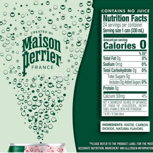 Maison Perrier Forever Strawberry, 0,25 л, Вода минеральная со вкусом Клубника Мейсон Перье, без сахара, ж/б