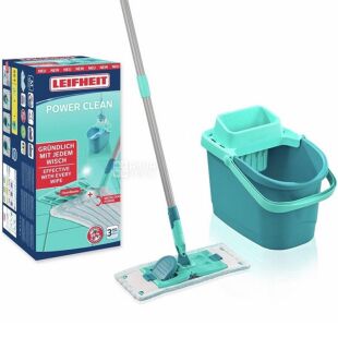 Leifheit Combi M Evo, Набор для уборки Лайфхайт, Швабра 33 x 148 см и ведро 10 л, с механическим отжимом