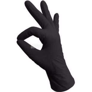 Mercator Medical Nitrylex Black, 100 шт., Размер XL, Меркатор, Перчатки нитриловые, неопудренные, черные