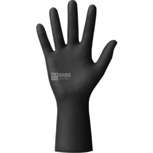 Mercator Ideall Nitrile Moto, 100 шт., Размер XL, Меркатор, Перчатки нитриловые, удлиненные, неопудренные, черные 