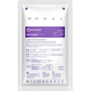 Mercator Medical Dermagel Micro, 1 пара, Размер S, Меркатор, Перчатки латексные хирургические, неопудренные, удлиненные, коричне