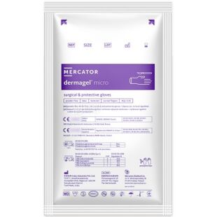 Mercator Medical Dermagel Micro, 1 пара, Размер L, Меркатор, Перчатки латексные хирургические, неопудренные, удлиненные, коричне