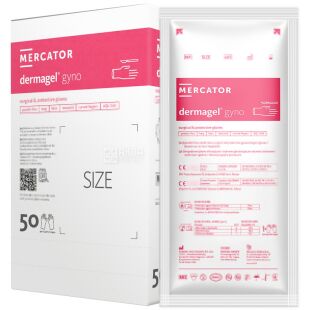 Mercator Medical Dermagel GYNO, 1 пара, Розмір XXL, Меркатор, Рукавички латексні для гінекологічних процедур, неопудрені, бежеві
