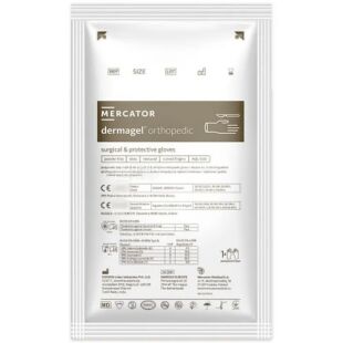 Mercator Medical Dermagel Orthopedic, 1 пара, Розмір ХL, Меркатор, Рукавички латексні хірургічні, неопудрені, коричневі