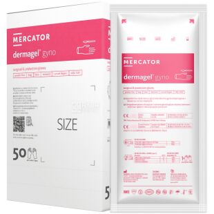 Mercator Medical Dermagel GYNO, 1 пара, Розмір S, Меркатор, Рукавички латексні для гінекологічних процедур, неопудрені