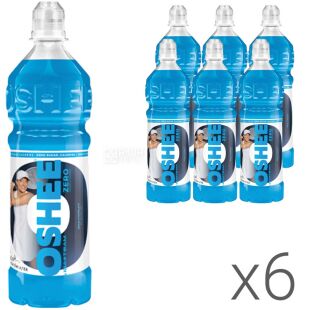 OSHEE Isotonic Sport Zero Multifruit Упаковка 6 шт. х 0,75 л, Напій ізотонічний газований Мультифрукт Оші, без цукру, ПЕТ