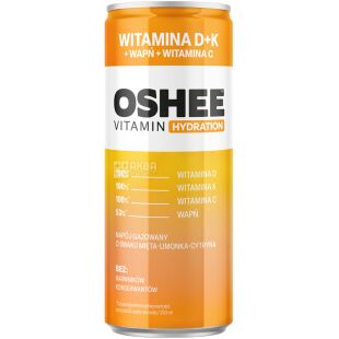 OSHEE Isotonic Vitamin Energy Vitamin D+K, 0,25 л, Изотонический напиток витаминизированный газированный Цитрус Оши, ж/б