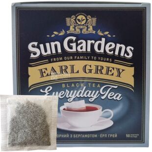 Sun Gardens Earl Grey, 50 шт. х 1,7 г, Сан Гарденс Ерл Грей, Чай чорний байховий з бергамотом