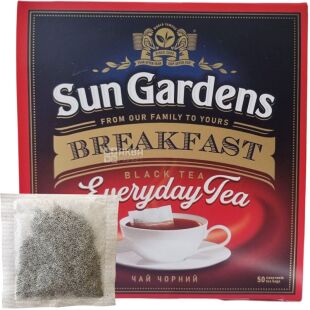 Sun Gardens Breakfast Everyday, 50 шт. х 1,8 г, Сан Гарденс Брекфаст, Чай черный байховый, мелколистовой
