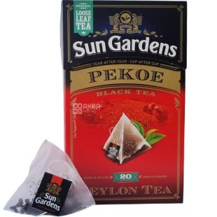 Sun Gardens, PEKOE,  20 пак. х 2 г, Чай Сан Гарденс, Пекое, черный, крупнолистовой 