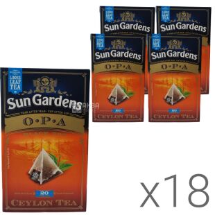 Sun Gardens,  20 пак. х 2 г, Чай Сан Гарденс, ОПА, черный, крупнолистовой, упаковка 18 шт.