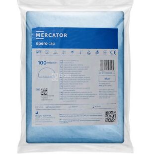 Mercator Medical, 100 шт., Меркатор, Шапочка-шарлотка одноразовая из спанбонда, голубая