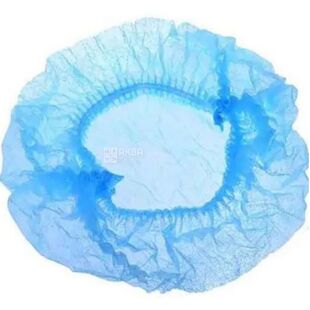 Mercator Medical, 100 шт., Меркатор, Шапочка-шарлотка одноразовая из спанбонда, голубая