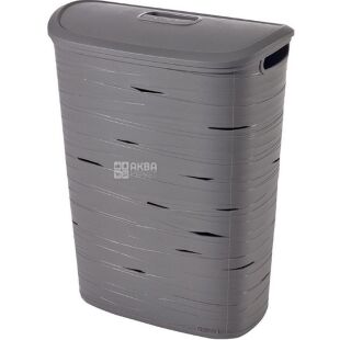 Curver Ribbon, 49 л, Корзина для белья пластиковая с крышкой, серый