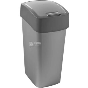 Curver Flip Bin, 45 л, Контейнер для мусора с поворотной крышкой, пластиковый, серый