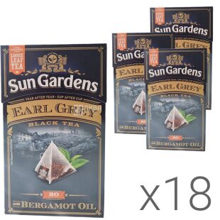 Sun Gardens, Earl Grey, 20 пак., Чай Сан Гарденс, Эрл Грей, чорний з бергамотом, крупнолистовий, упаковка 18 шт.