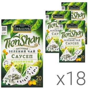 Тянь Шань, Soursop, 20 пак., Чай Саусеп, зеленый, упаковка 18 шт.