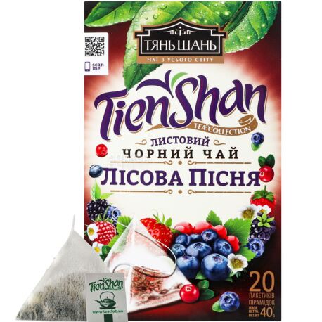 Тянь Шань Лесная песня, 20 пак., Чай черный Лесные ягоды