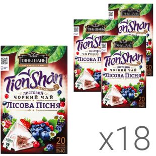 Тянь Шань Лісова пісня, Упаковка 18 шт. х 20 пак., Чай чорний Лісові ягоди