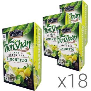 Тянь Шань, 20 пак., Чай Лимонетто, зеленый, упаковка 18 шт.