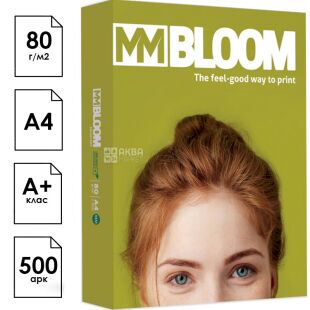 MM BLOOM Excellent, 500 аркушів, Блум Екселент, Папір офісний, клас А+, А4, 80 г/м2