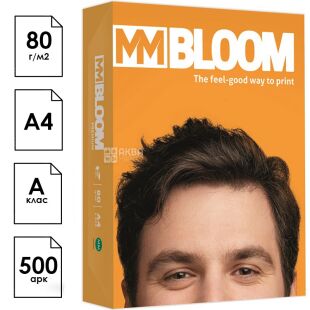 MM BLOOM Premium, 500 листов, Блум Премиум, Бумага офисная, класс А, А4, 80 г/м2 