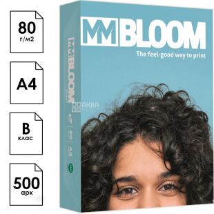 MM BLOOM Smart, 500 аркушів, Блум Преміум, Папір офісний, клас В, А4, 80 г/м2