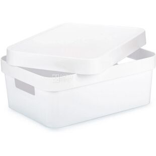 Curver Infinity, 11 л, Коробка для хранения вещей с крышкой, пластиковая, белая