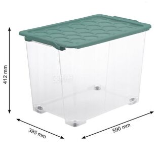 Rotho EVO SAFE, 65 л, Контейнер для зберігання з кришкою та колесами, пластиковий