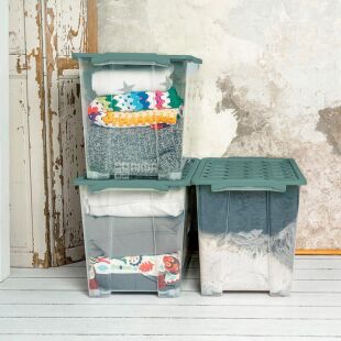 Rotho EVO SAFE, 65 л, Контейнер для хранения с крышкой и колесами, пластиковый