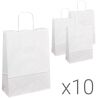 Паперовий крафт-пакет з крученими ручками, білий, 10 шт., 320х130х425 мм
