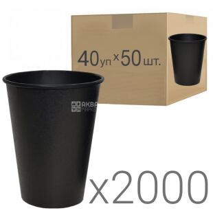 BLack Edition, Стакан бумажный, черный, 175 мл, Упаковка 40 шт. х 50 шт., D69