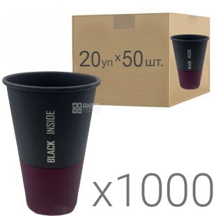 Graphite cup, Стакан паперовий двоколірний, 500 мл, Упаковка 20 шт. х 50 шт., D90