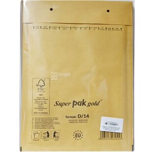 Kurver Super pak gold, 5 шт., Пакет бандерольний з повітряним прошарком, коричневий, 200х275 мм