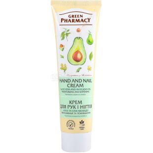 Green Pharmacy, 100 мл, Крем для рук и ногтей, Алоэ и масло авокадо